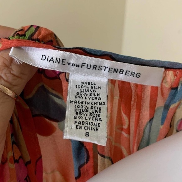 𝅺DIANE Von Furstenberg DVF silk garden girl floralsheer elastic drop waist dress - Picture 9 of 9